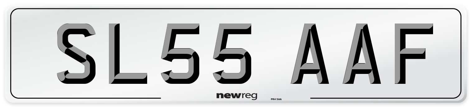 SL55 AAF Number Plate from New Reg